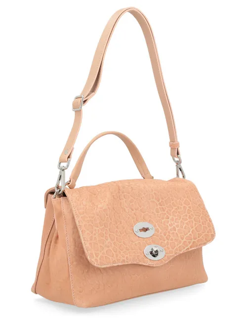 Borsa Zanellato Postina Sansone S in pelle color nude