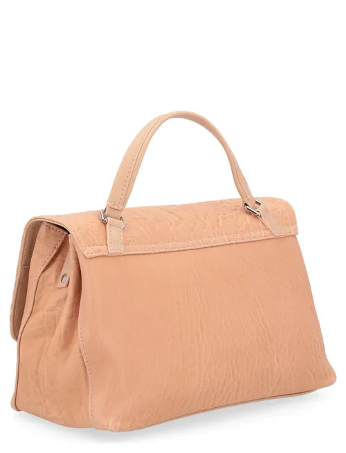 Borsa Zanellato Postina Sansone S in pelle color nude